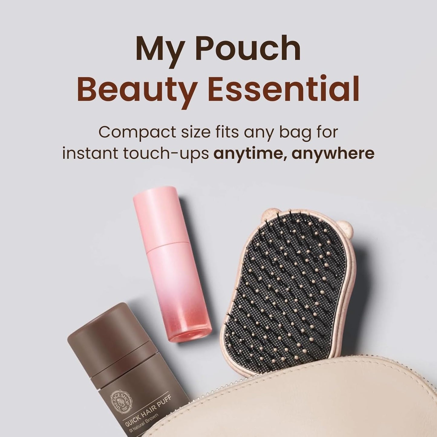 Quick Hair Puff - Natural Brown Root Touch-Up Powder for Hair Loss | Hair Fibers for Thinning Hair & Gray Concealment