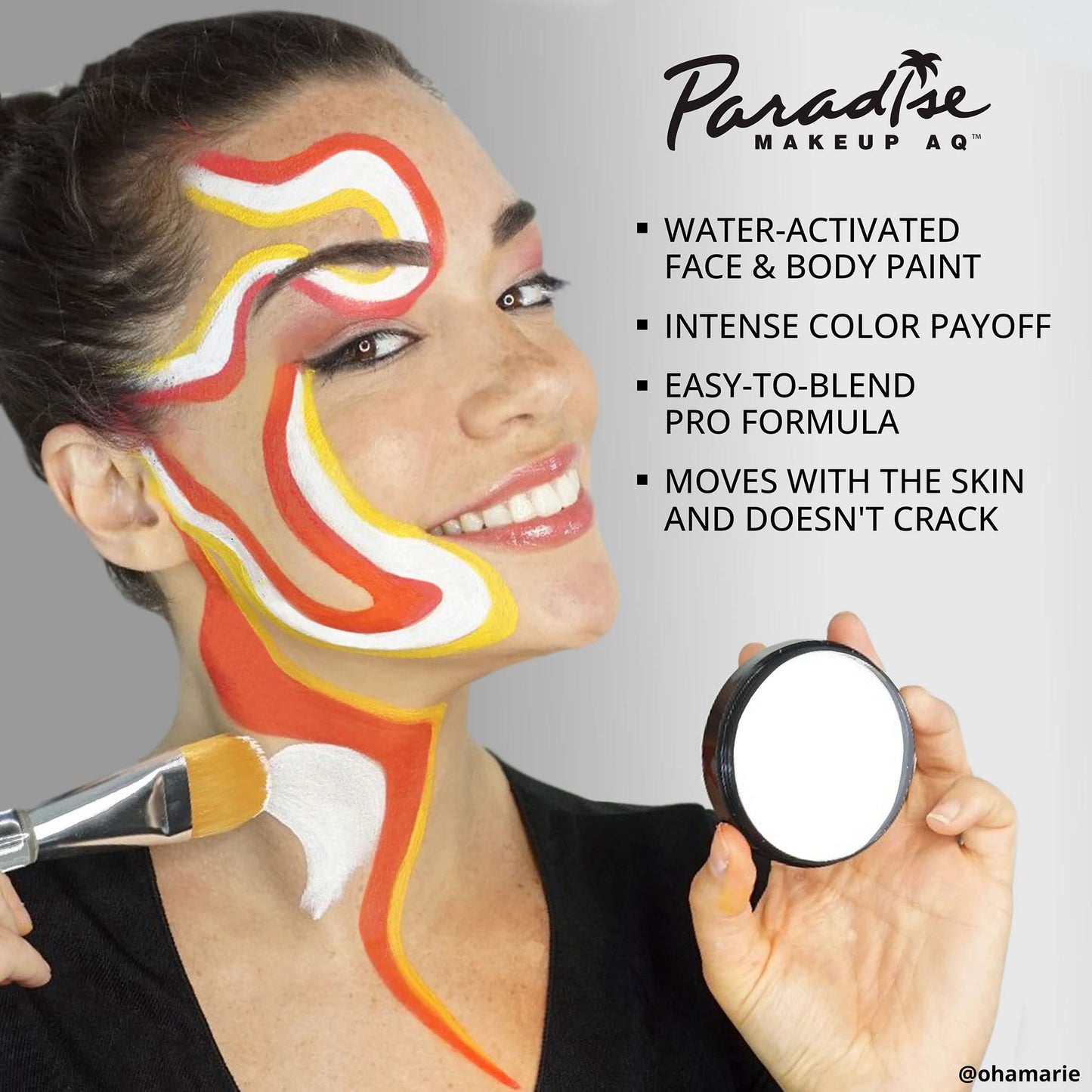 Mehron Makeup Paradise Makeup AQ & Barrier Spray Combo Pack | Before & After Setting Spray 2 fl oz (60 ml) Plus Pro Size Water Activated Face Paint & Body Paint 1.4 oz (40 g) (Purple)