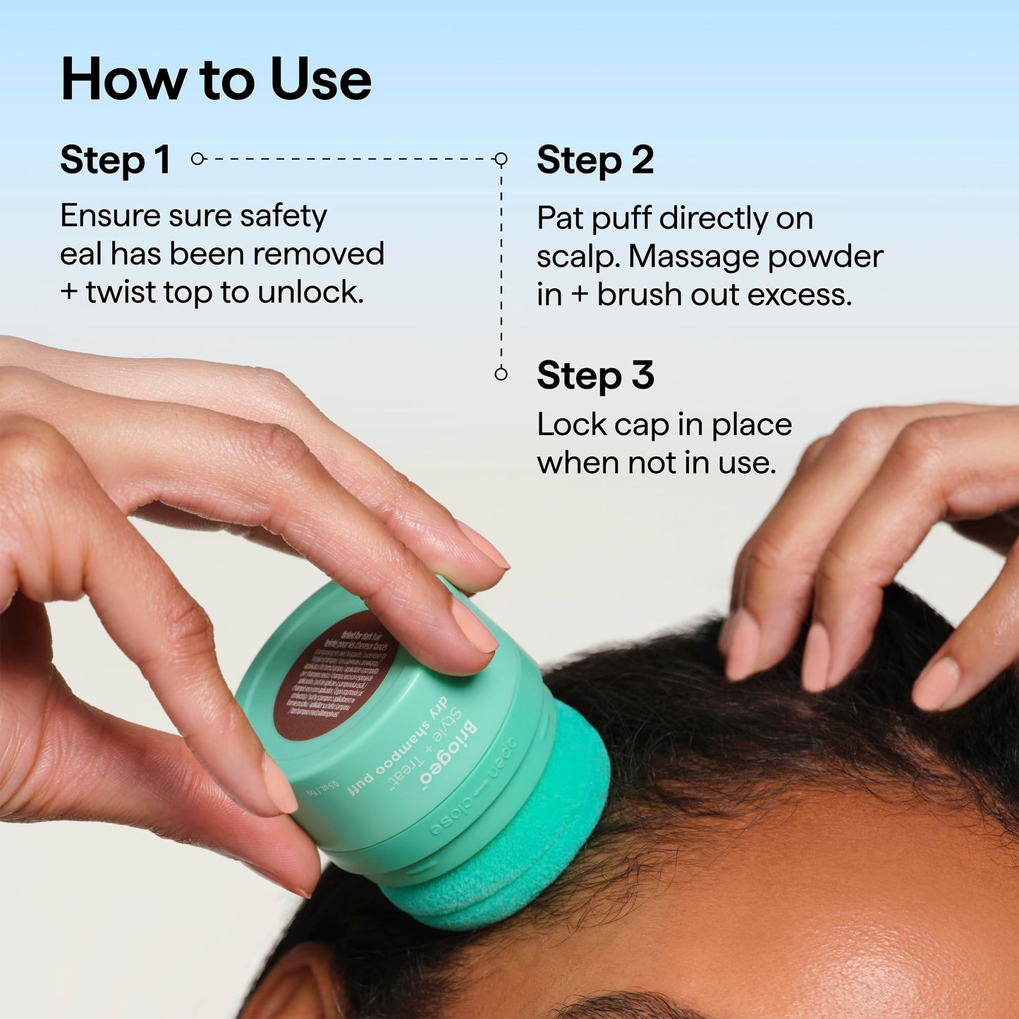 Briogeo Style + Treat Dry Shampoo Puff | Non-Aerosol & Talc-Free Root Refresh & Oil Absorption | Volumizing Powder| Vegan & Cruelty-Free | 0.5 oz