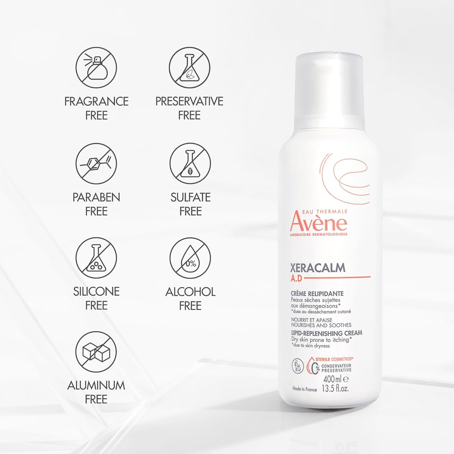 Avène XeraCalm A.D Lipid-Replenishing Cream | Eczema Relief for Dry, Itchy Skin - 6.7 Oz, Fragrance-Free, Safe for All Ages