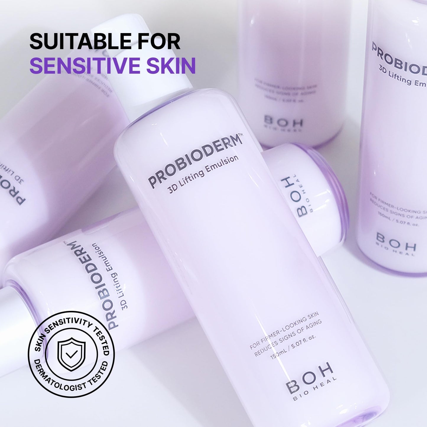 BIOHEAL BOH Probioderm™ 3D Lifting Emulsion 5.07 fl oz (150 ml) | Skin Firming Emulsion with 17-Peptide Complex for Improved Elasticity & Hydration | Lifting & Moisturizing for Daily Skincare