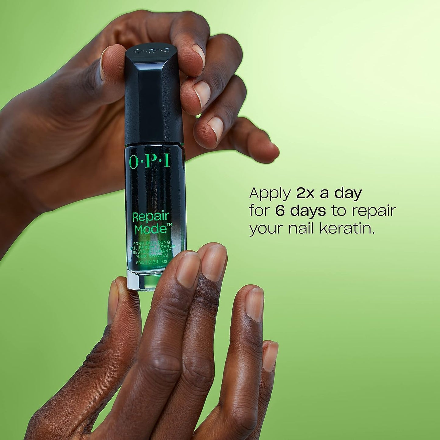 Bundle of OPI xPress/On Press On Nails, With Nail Glue, Short Neutral Nails, Don't Bossa Nova Me Around + OPI Repair Mode Bond Building Nail Serum, Clear, 0.3 fl oz