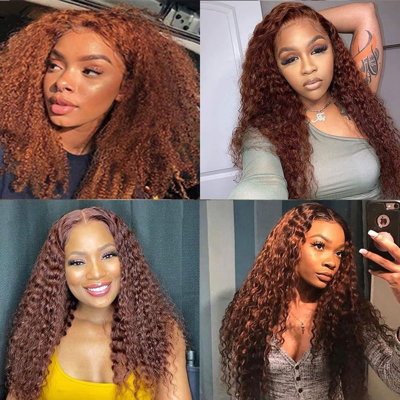 Wahairse Human Hair Bundles 14 16 18 Inch Jerry Curly 30 Color Human Hair Unprocessed Brazilian Virgin 3 Bundles Quick Weave Human Hair Extensions 300g (30# Jerry Curly, 14 16 18)