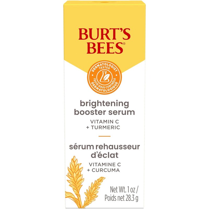 Burt's Bees Vitamin C Turmeric Facial Serum - Brightens Skin & Reduces Dark Spots | Lightweight & Hydrating (1 oz)