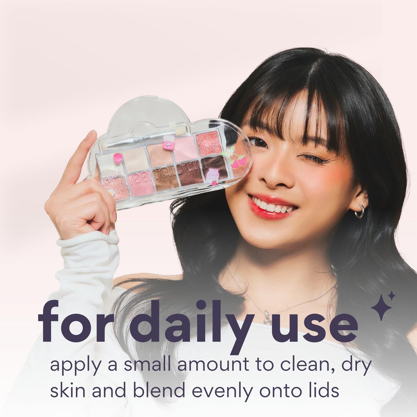 dearcloud Sky/Shadow – Strawberry Garden – eye shadow palette makeup with 10 Ultra-Fine Pigments & Dual-Ended eyeshadow brush (Strawberry Garden)