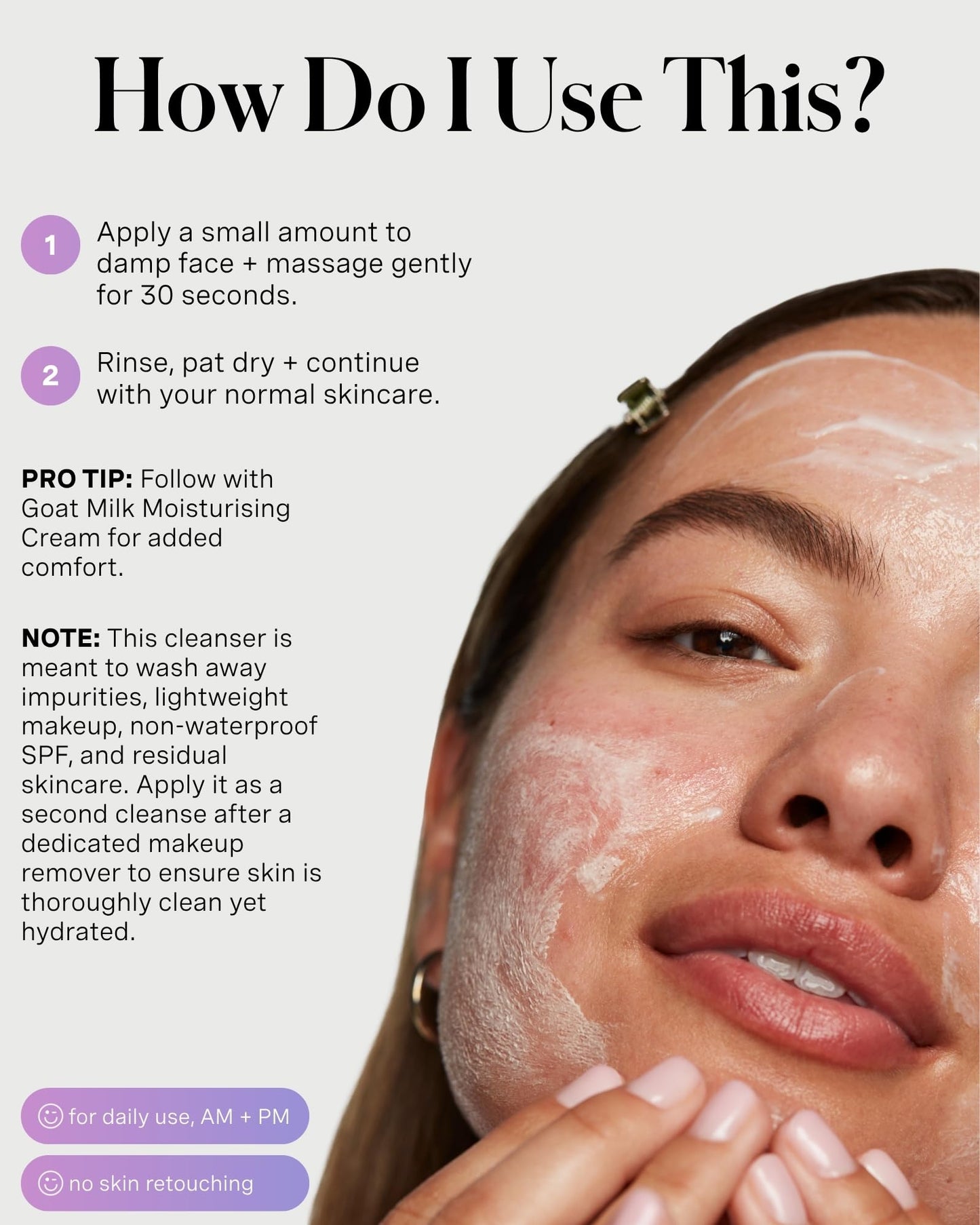 Kate Somerville Goat Milk Moisturizing Cleanser - Gentle Daily Face Wash for Sensitive Skin, Relieves Dry Skin & Tightness, 4 Fl Oz