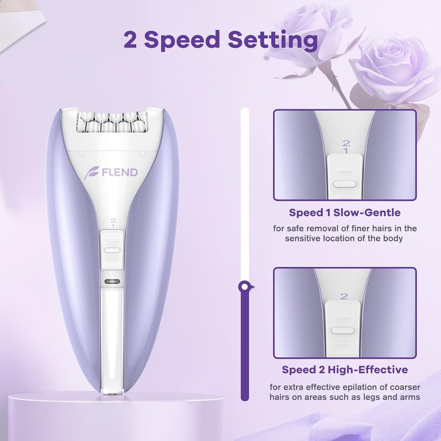 Silent Smooth Glide Epilator - Gentle Hair Removal Device for All Skin Types
