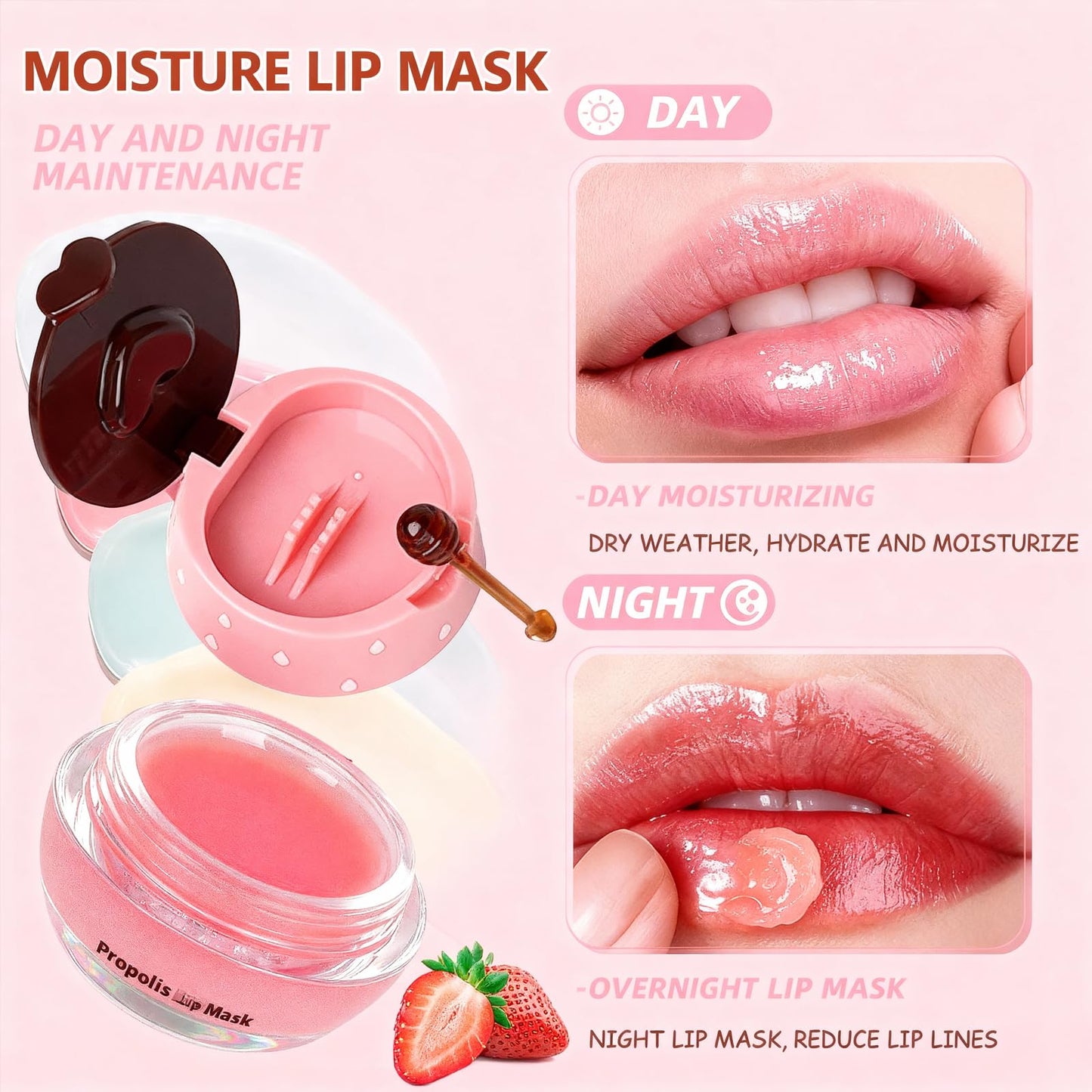 9 PCS Bee Lip Balm Honey Pot, Honey Lip Balm Bulk, Moisturising Sleep Lip Mask Overnight, Exfoliating Prevention Dry and Crack Lip Scrubs,Reduce Lip Lines, Wedding Gifts,Bulk Gifts