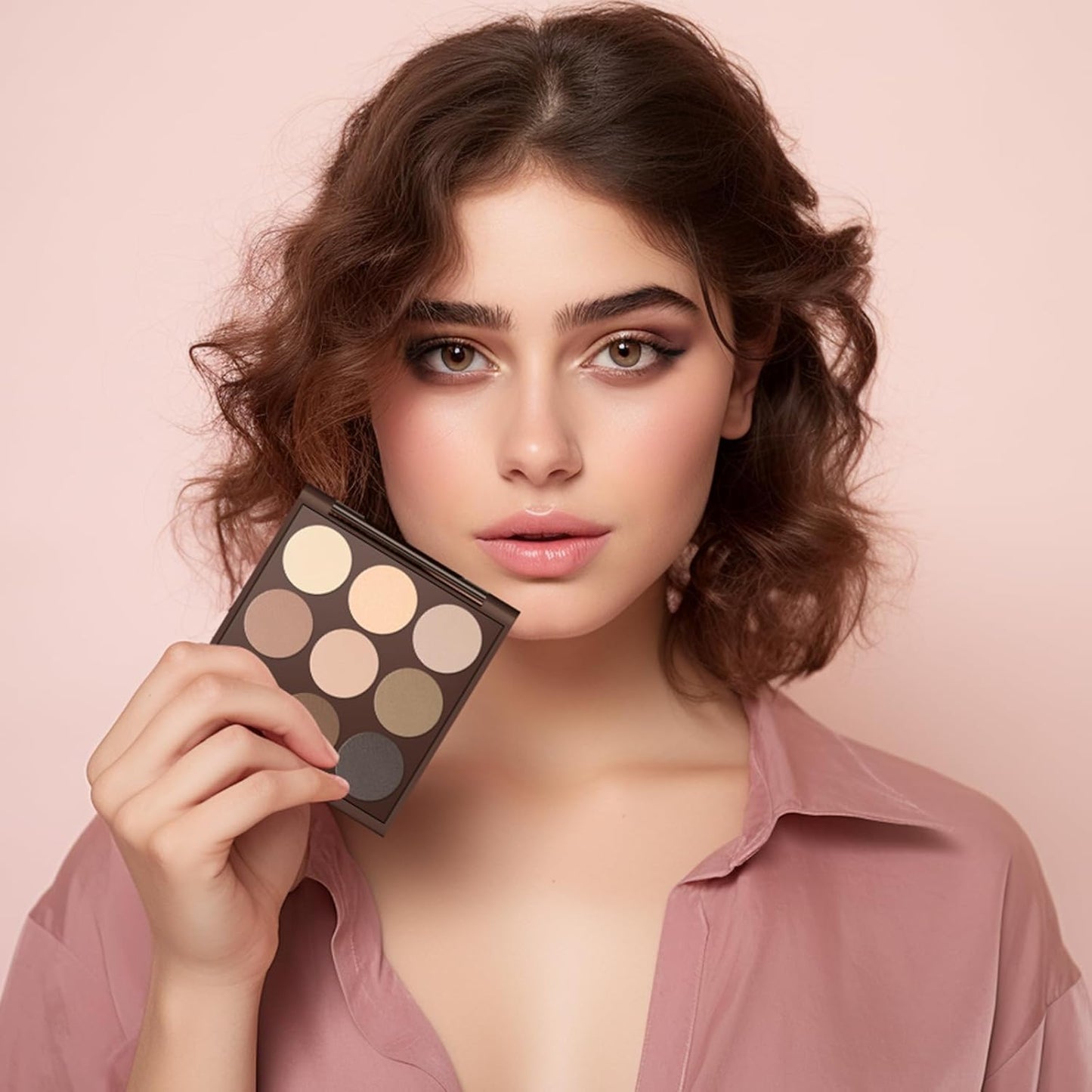 Neutral Eyeshadow Palette - MYSTER ROSEY Matte Makeup with Mirror | Vegan & Cruelty-Free - 0.5oz