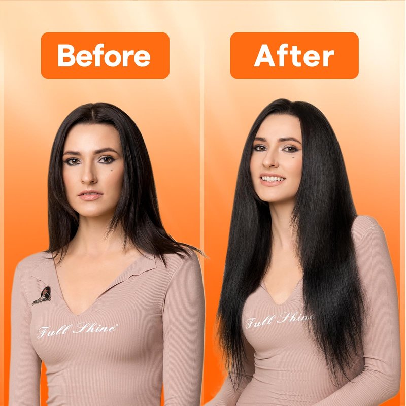 Full Shine Hand Tied Weft Hair Extensions for Fashion Women Sew in Human Hair Straight Remy Weft Extensions Remy Human Hair Full Head Dark Brown 50 Gram 18 Inch