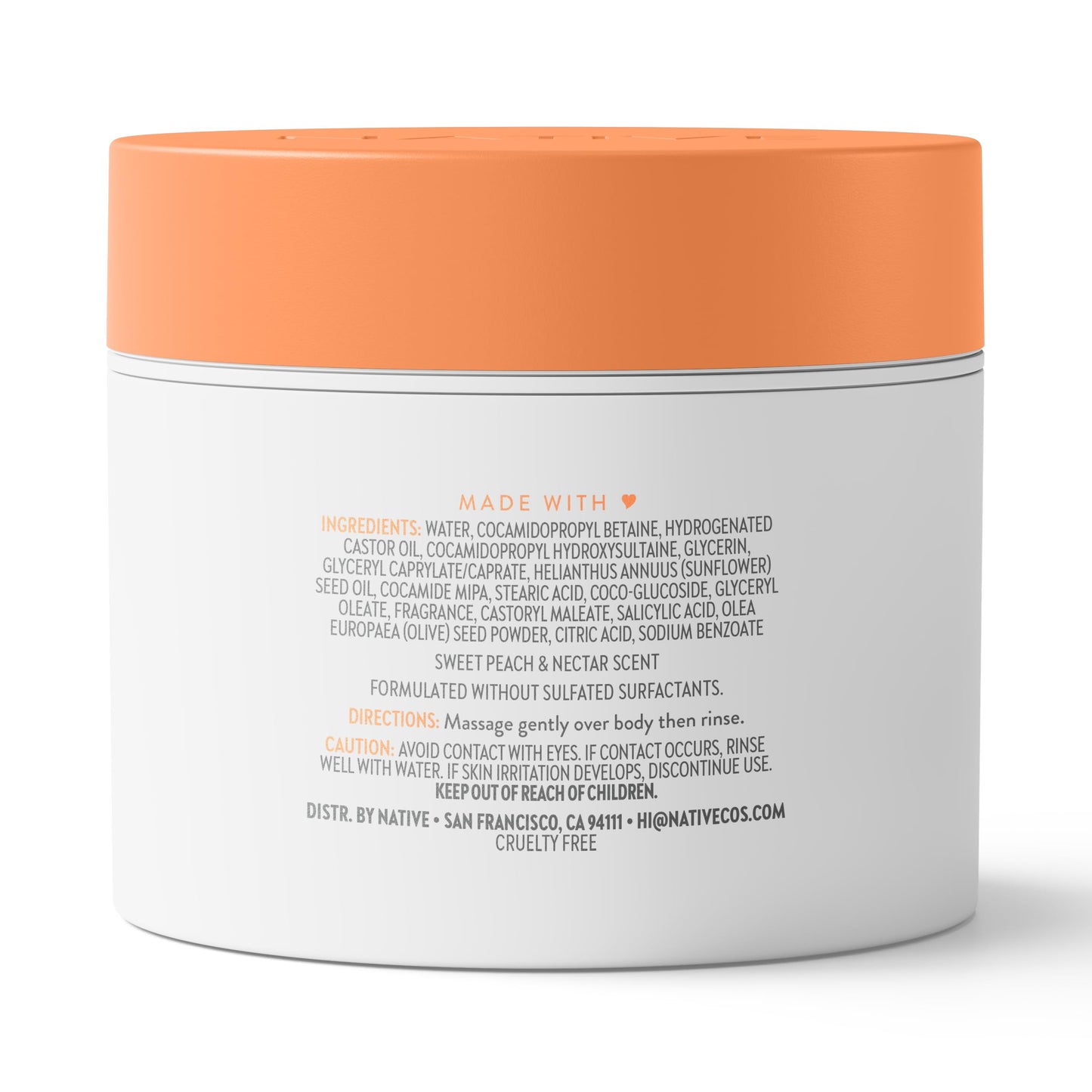 Native Exfoliating Body Scrub Bundle, Gentle Body Polish for Soft, Smooth Skin, Made without Sulfates, Parabens, or Dyes, Coconut & Vanilla + Sweet Peach & Nectar Scents, 12 oz (Pack of 2)