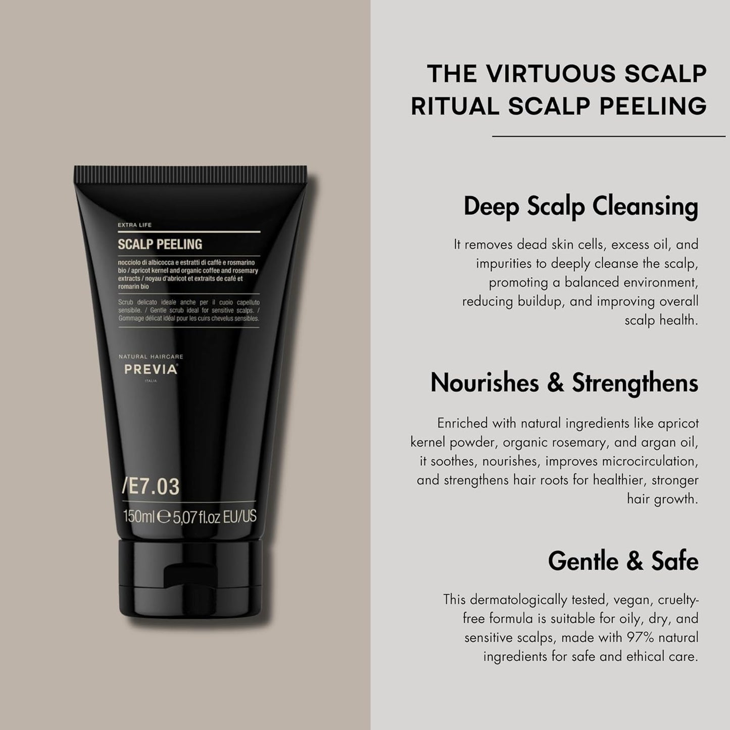 Extra Life Scalp Peeling - Exfoliating Scalp Treatment with Apricot Kernel & Vitamins | Deep Cleanse | 5 Oz