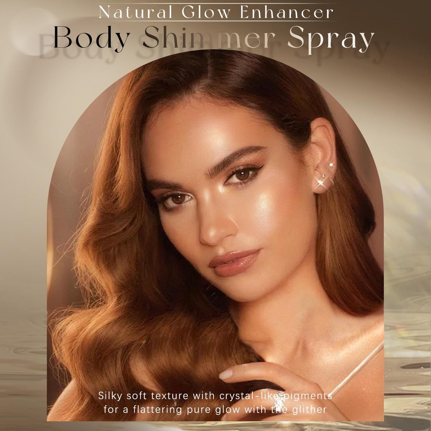 HOSAILY Body Glitter Spray, Holographic Body Shimmer Quick-Drying and Non-Sticky Duochrome Glitter Hairspray for Face Clothes, Sparkle Highlighter Makeup Festival Rave Accessories, Rose Gold
