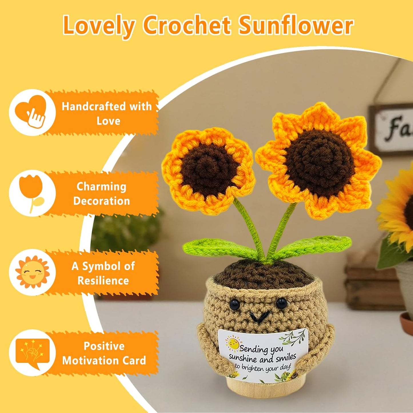 Get Well Soon Gift Basket - Unique Sunshine Care Package with Inspirational Sunflower | Healing Gifts for Women & Men