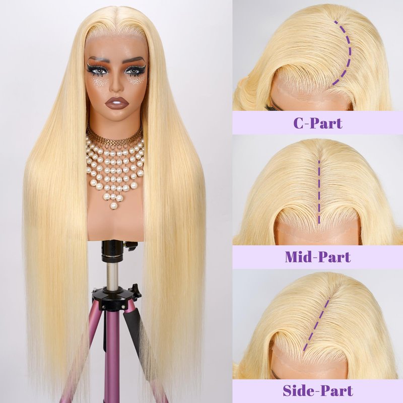 NBRUW 613 4x4 Bob Lace Front Wig Human Hair 200 Density 10 Inch Straight Bob Blonde Wig Human Hair 4x4 200 Density HD Lace Front Closure Wigs Human Hair Blonde Pre Plucked for Women