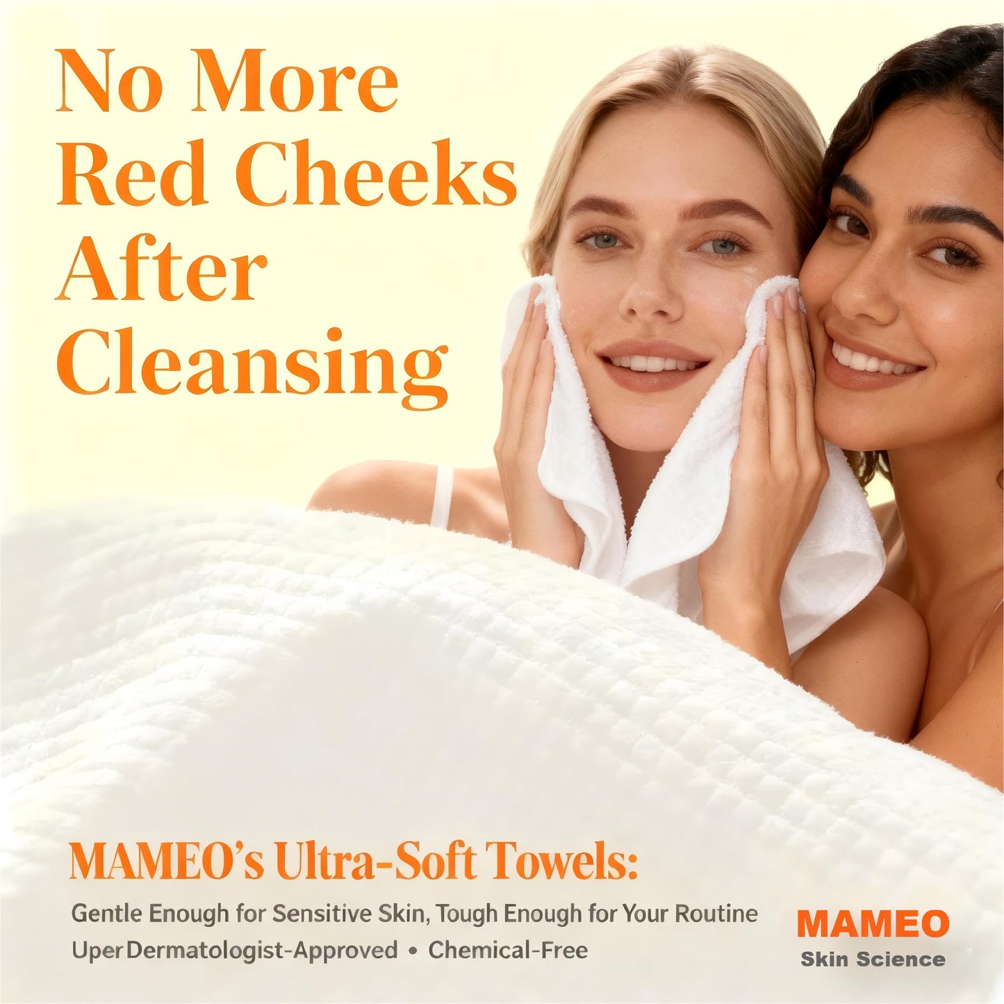 MAMEO Ultra Thick Disposable Face Towels XL, Lint-Free Facial Wipes for Makeup Removal & Gentle Skin Care,Household Essentials,160 Count（4 Pack）