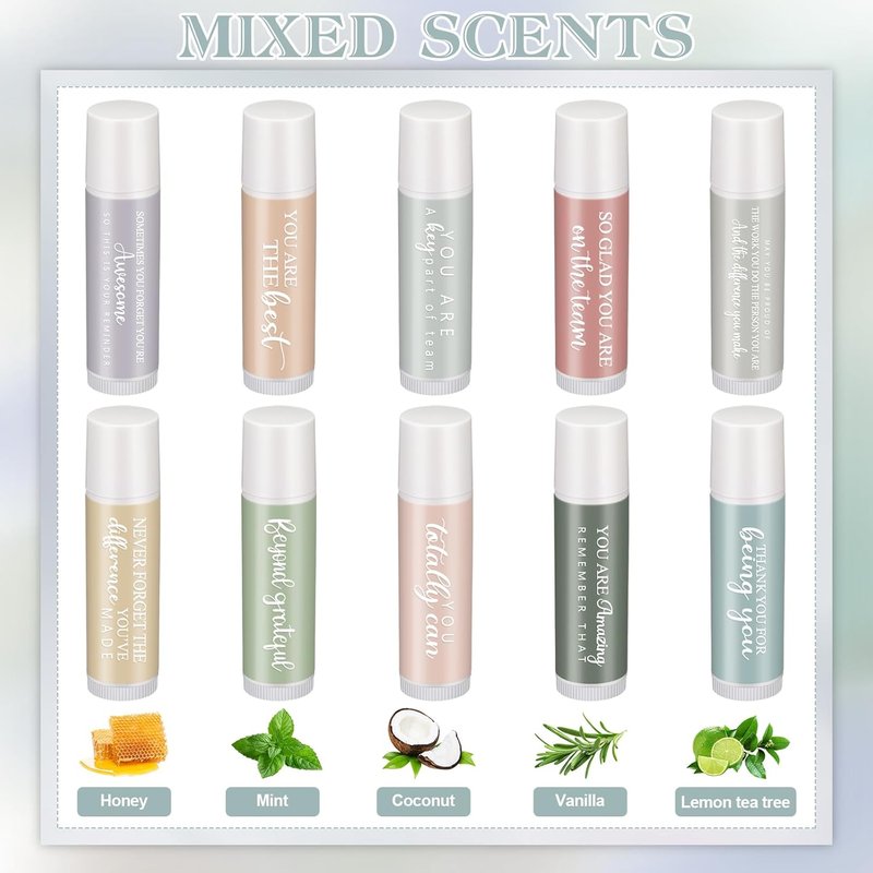 Employee Appreciation Gifts - 30 Sets Lip Balm Bulk for Nurses, Teachers & Coworkers | Perfect Thank You Favors for Events