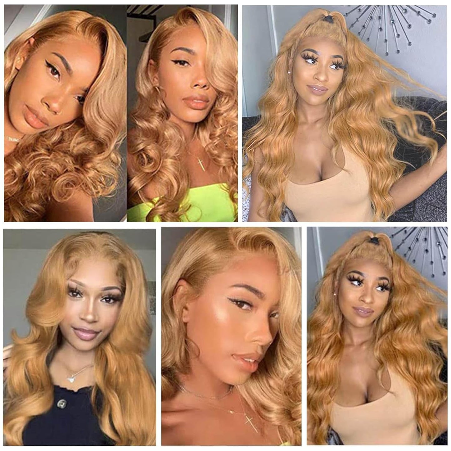 Wahairse Human Hair Bundles 14 16 18 Inch Body Wave 27# Color Human Hair Unprocessed Brazilian Virgin 3 Bundles Quick Weave Human Hair Extensions 300g (27# Body Wave,14 16 18)