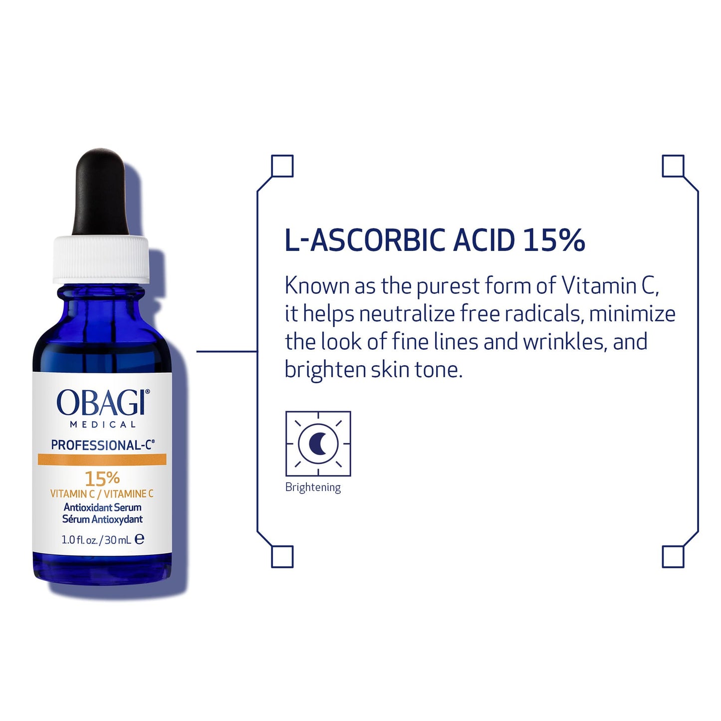 Obagi Medical Professional-C 15% Vitamin C Serum - Helps Brighten Skin Tone and Minimize the Appearance of Fine Lines & Wrinkles - 0.42 oz