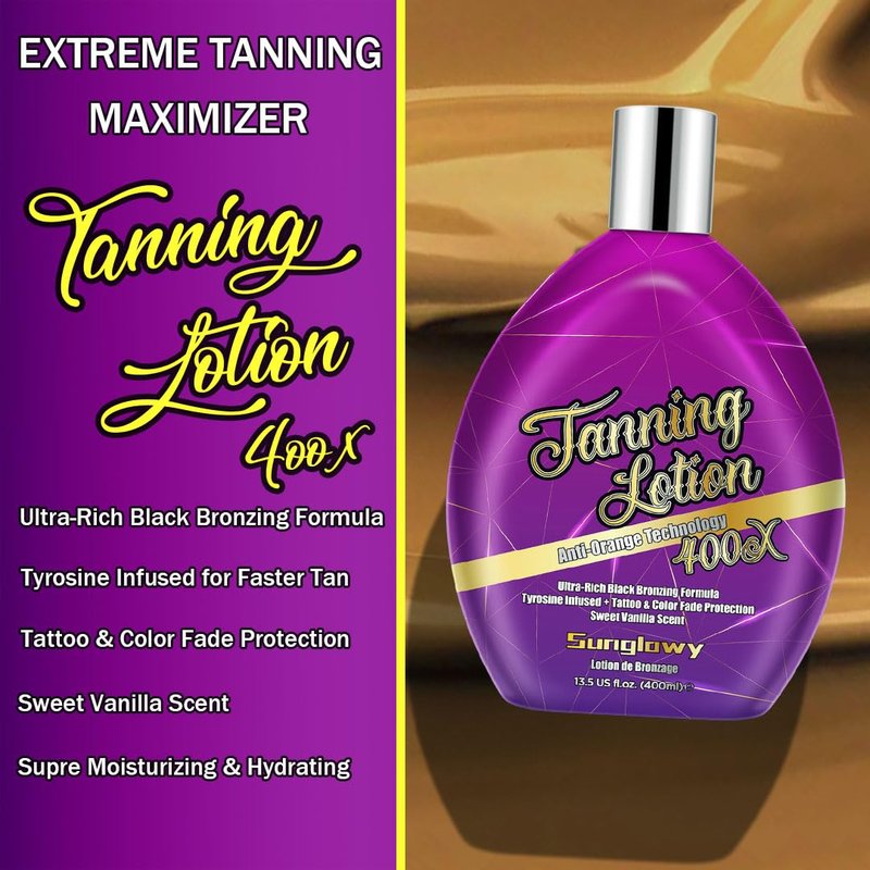 Indoor Tanning Lotion - Bronzer for Fast Dark Tan | DHA-Free Vanilla, 13.5 Fl. Oz