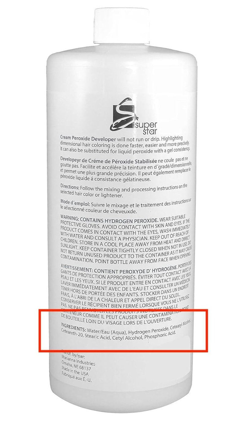 40 Volume Cream Peroxide Developer - Super Star Hair Lightening Solution | 16 Oz