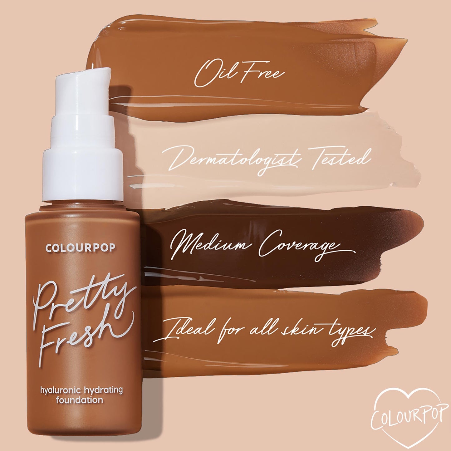 ColourPop Pretty Fresh Liquid Foundation - Hydrating Foundation with Medium, Buildable Coverage & a Natural Finish - Enriched with Hyaluronic Acid & Coconut Water - Light 45W (1 oz)