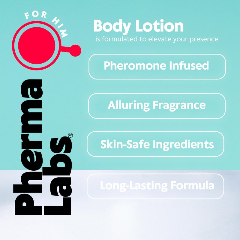 PHERMALABS Pheromone Body Lotion Him - Alluring Scent - Perfume con feromonas Cologne oil infused for Men - Enhance Attraction - Pheromones Perfumes for Men - Long-Lasting - Para Hombre Fragrance