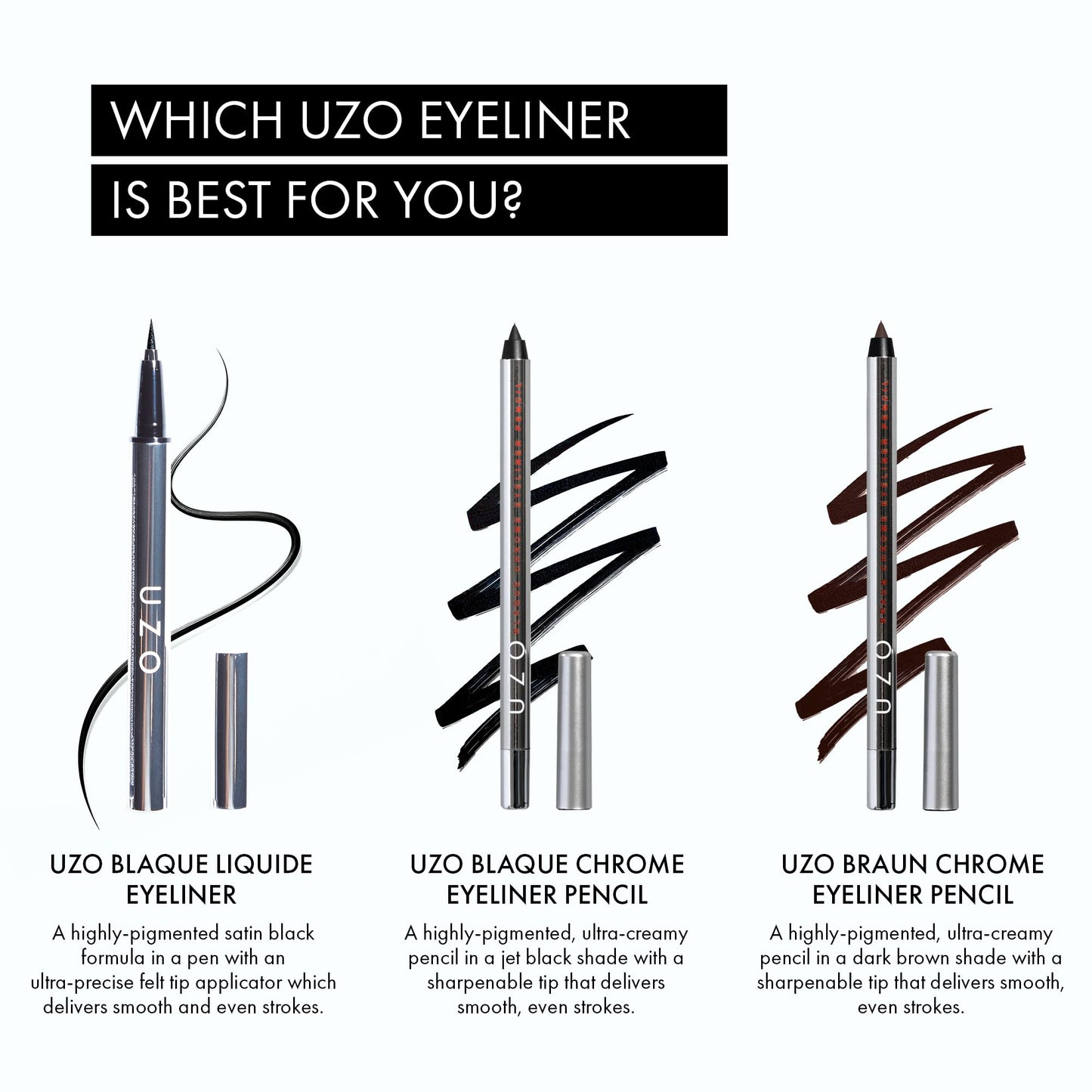 UZO Waterproof Black Eyeliner Pencil – Smudge-Proof, Long-Lasting Matte Pencil for Smooth, Precise Lines, High-Pigment, Creamy Formula, Vegan & Cruelty-Free