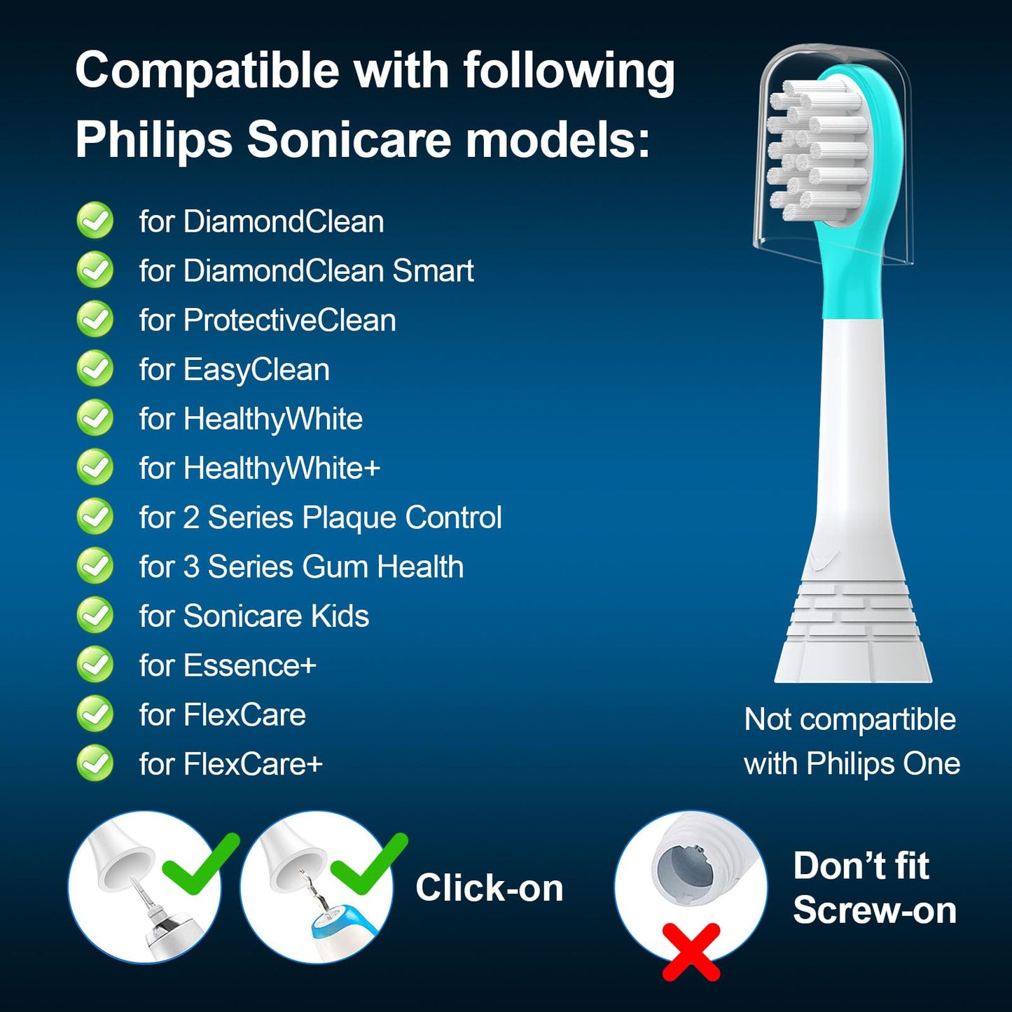 CILGEWH Kids Replacement Toothbrush Heads 10 Pack for Philips Sonicare Electric Toothbrush Soft Brush Head for Child 3-7 for Boy Girl,5pink+5blue