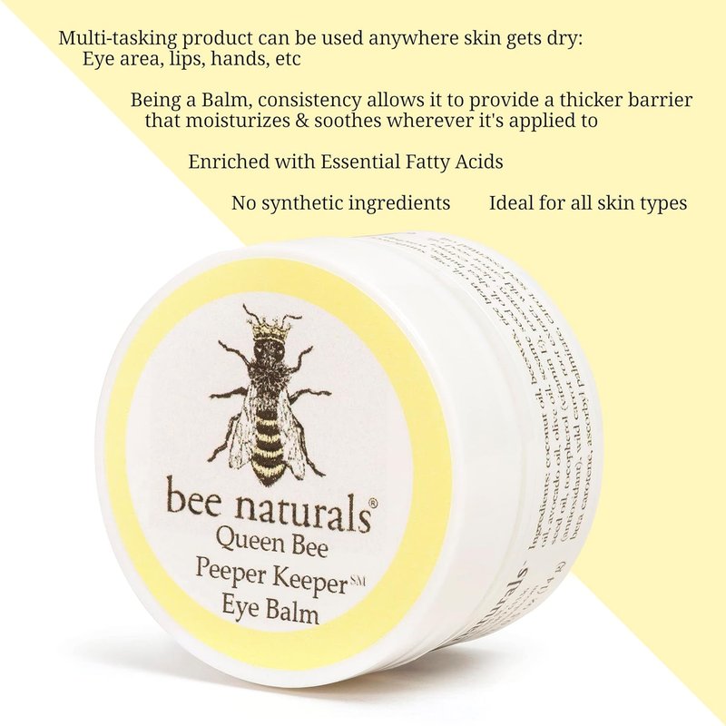 Bee Naturals Queen Eye Balm Duo - Soothing Eye Treatment with Vitamin E & Natural Oils | 2 Pack Gift Set