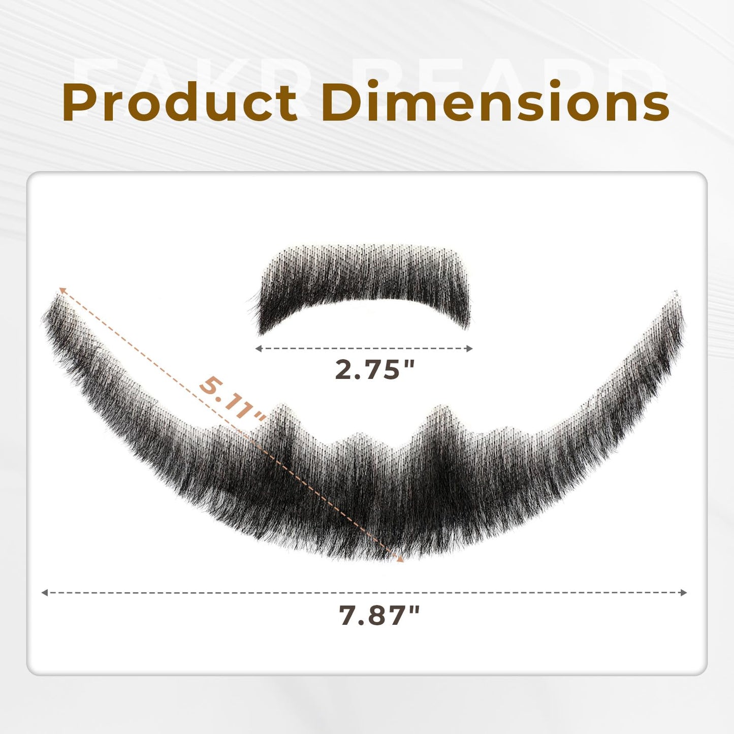 Wodelanle Fake Mustache Realistic Beard 100% Human Hair Full Hand Tied Facial Hair Black Goatee Fake Beards Lace Invisible Fake Mustache for Entertainment Party Drama Movie Makeup