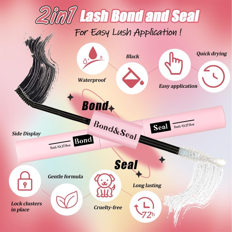 DIY Lash Extension Kit with 280 PCS 9-16mm 40D Lashes Clusters 200ml/6.7fl.oz Lash Cleanser Eyelash Shampoo Mini USB Portable Lash Fan Bond and Seal Remover Eyeliner Eyelid Cleaning Brush