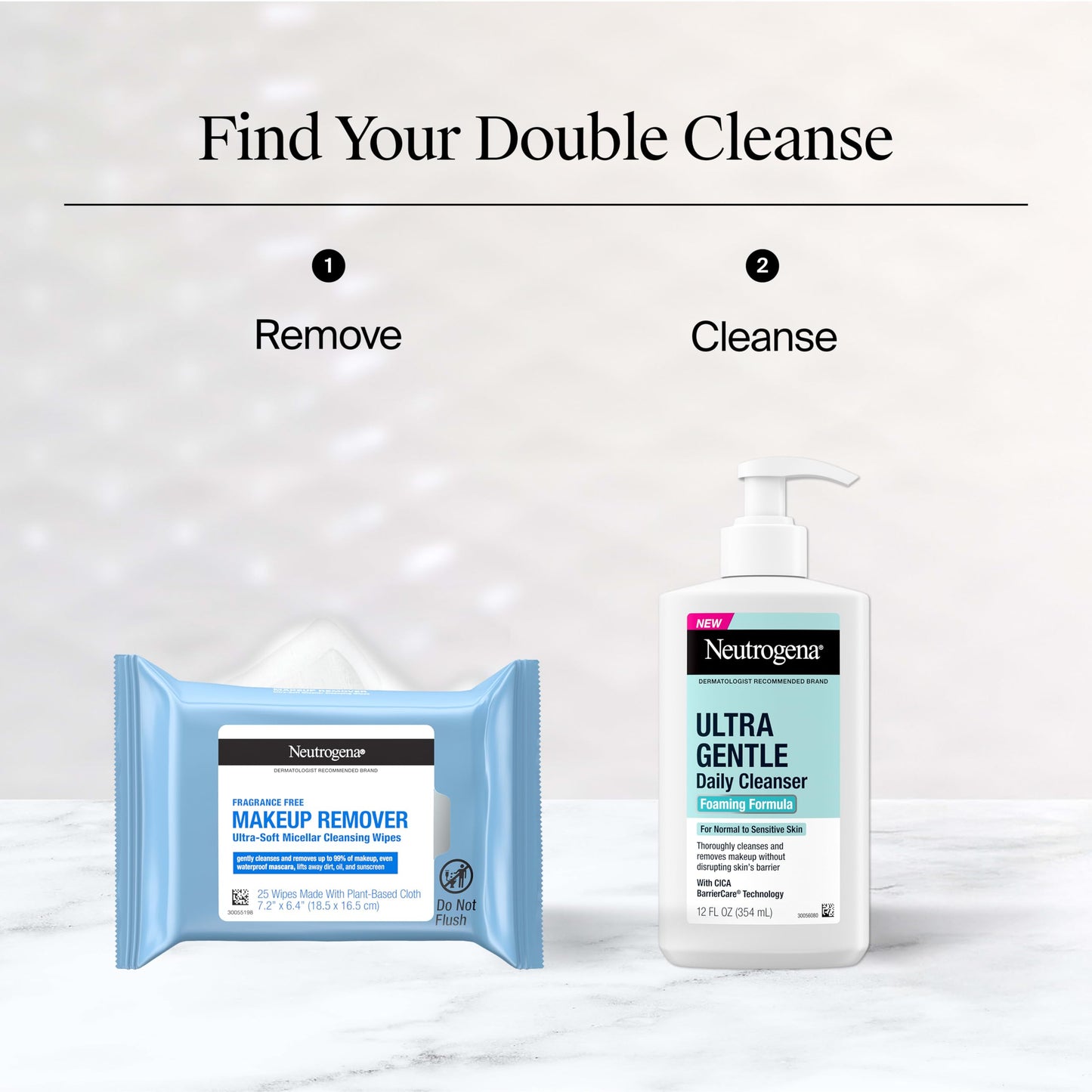 Neutrogena Makeup Remover Towelettes for Face with Micellar Water Daily Alcohol-Free Gently Removes Oil Dirt and Waterproof Makeup in a Simple Fully Plant-Based Cloth, 25 ct