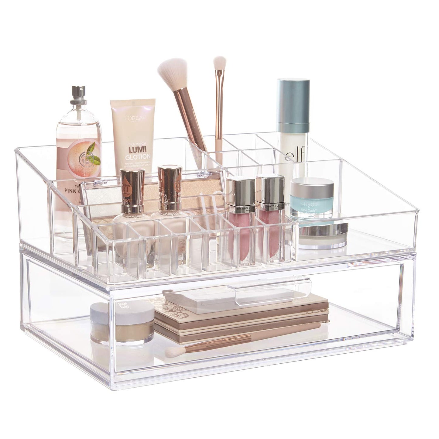 STORi Audrey Makeup Organizer & Drawer Bundle, Holder for Makeup Brushes, Palettes, & Beauty Supplies, Made in USA