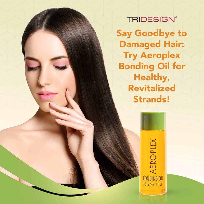 TRIDESIGN Aeroplex Bonding Oil - Repairs, Promotes Growth & Prevents Breakage - Silky Serum for Dry, Damaged & Frizzy Hair - Travel Size 30ml - Salon-Tested with UV & Heat Protection