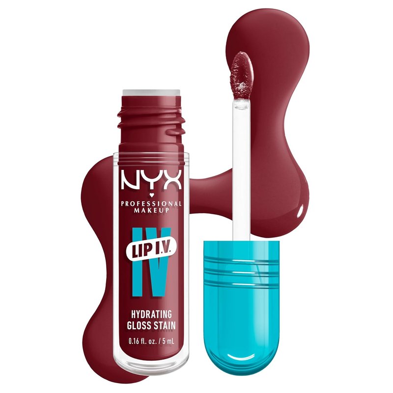 NYX Lip IV Hydrating Glossy Lip Stain - 12HR Moisture, Drippin In Rose (Pink)