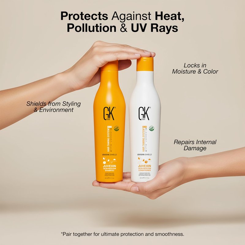 GK Hair Shield Shampoo and Conditioner – UV/UVA Protection for Color-Treated Hair – Hydrates, Prevents Fading and Split Ends – Anti-Frizz Formula for Softer, Stronger Hair