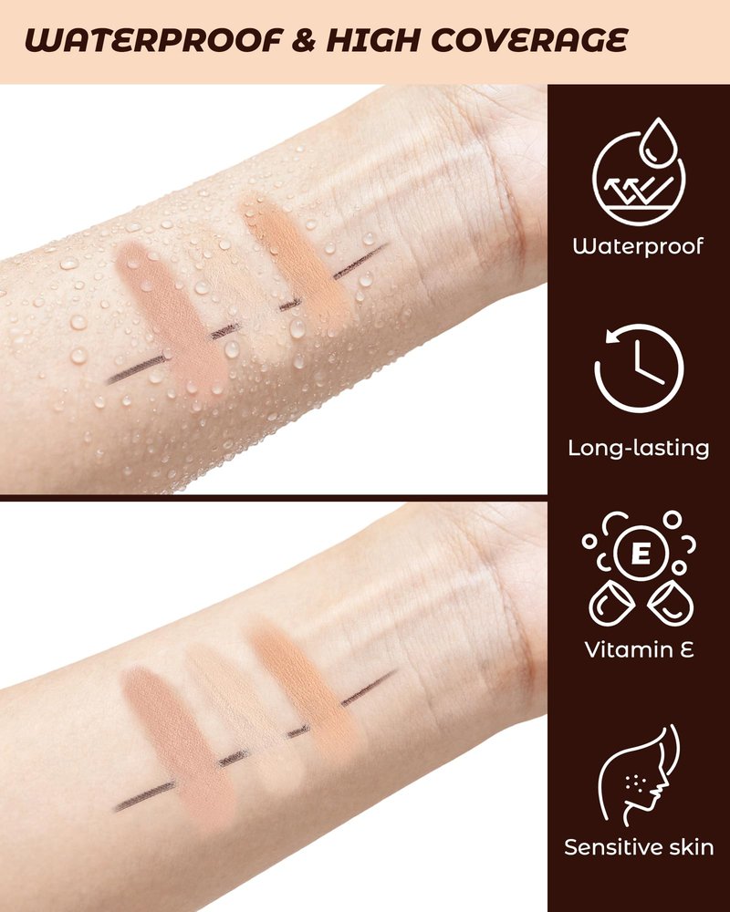 12 Pcs Wonder Concealer Pencil，3 Colors Face Concealer Pencil，Evens Out Skin Tone，Can Perfection Conceal Blemish，Dark Circle，Aging Spot，Acne，etc