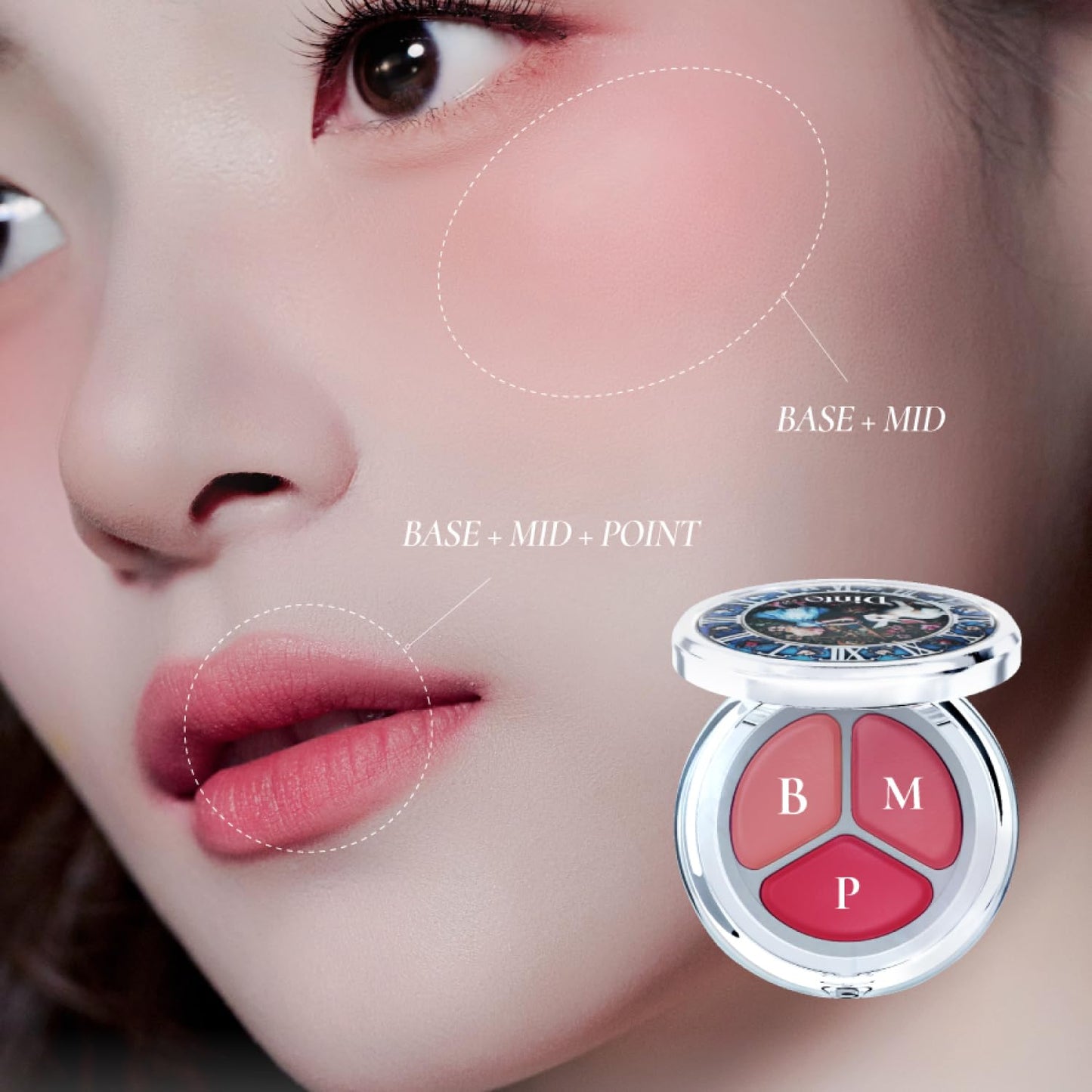 Dinto (Alice Collection) Blurring Time to Kiss & Blush (605 Mute Autumn) - 2-in-1 Lip and Cheek Tint, Soft Matte Blurring Finish, Long Lasting Velvet Texture