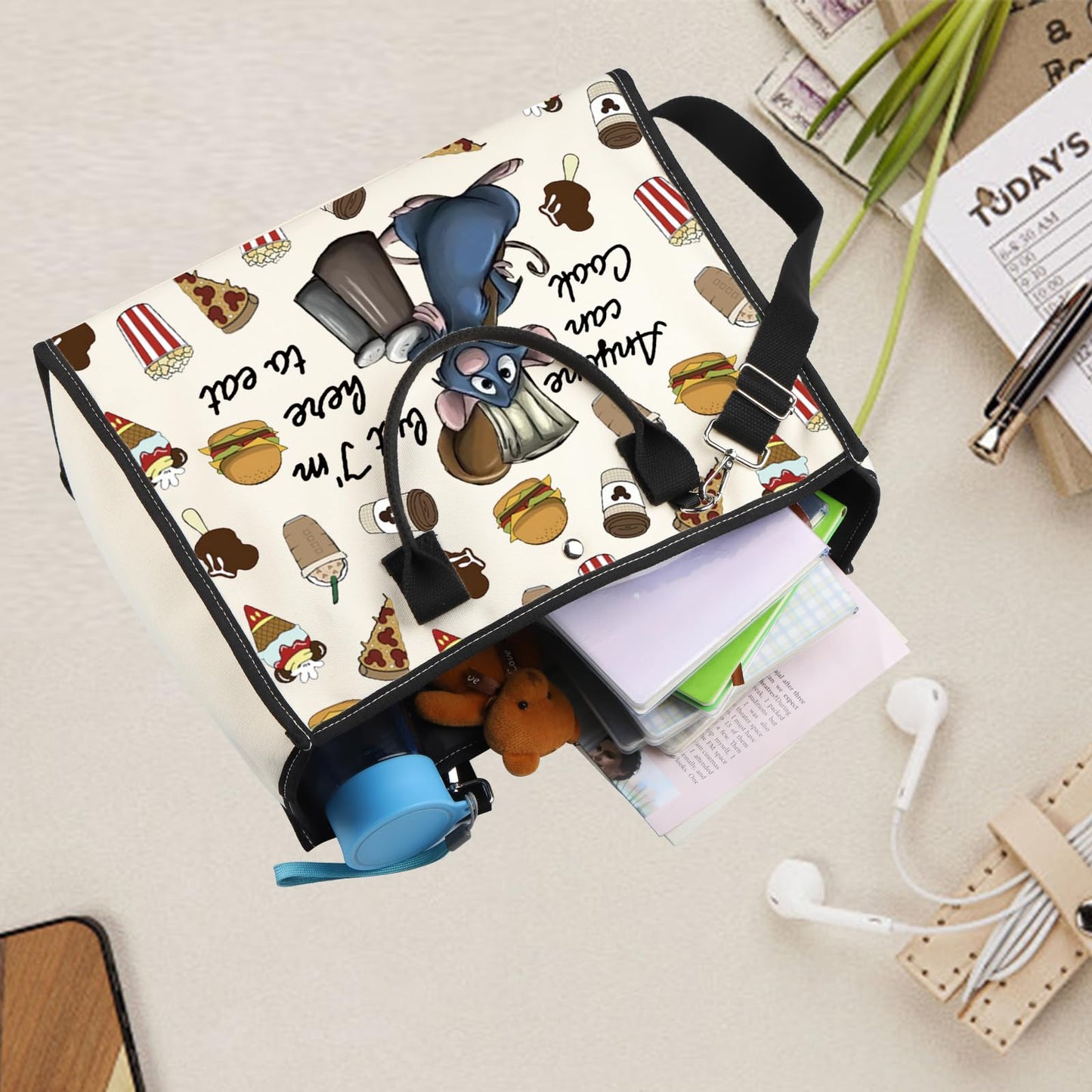 FOTAP Remy Quote Gift Anyone Can Cook Quote Makeup Bag Remy Inspired Zipper Pouch Mouse Chef Cosmetic Bag (anyone cook LT)
