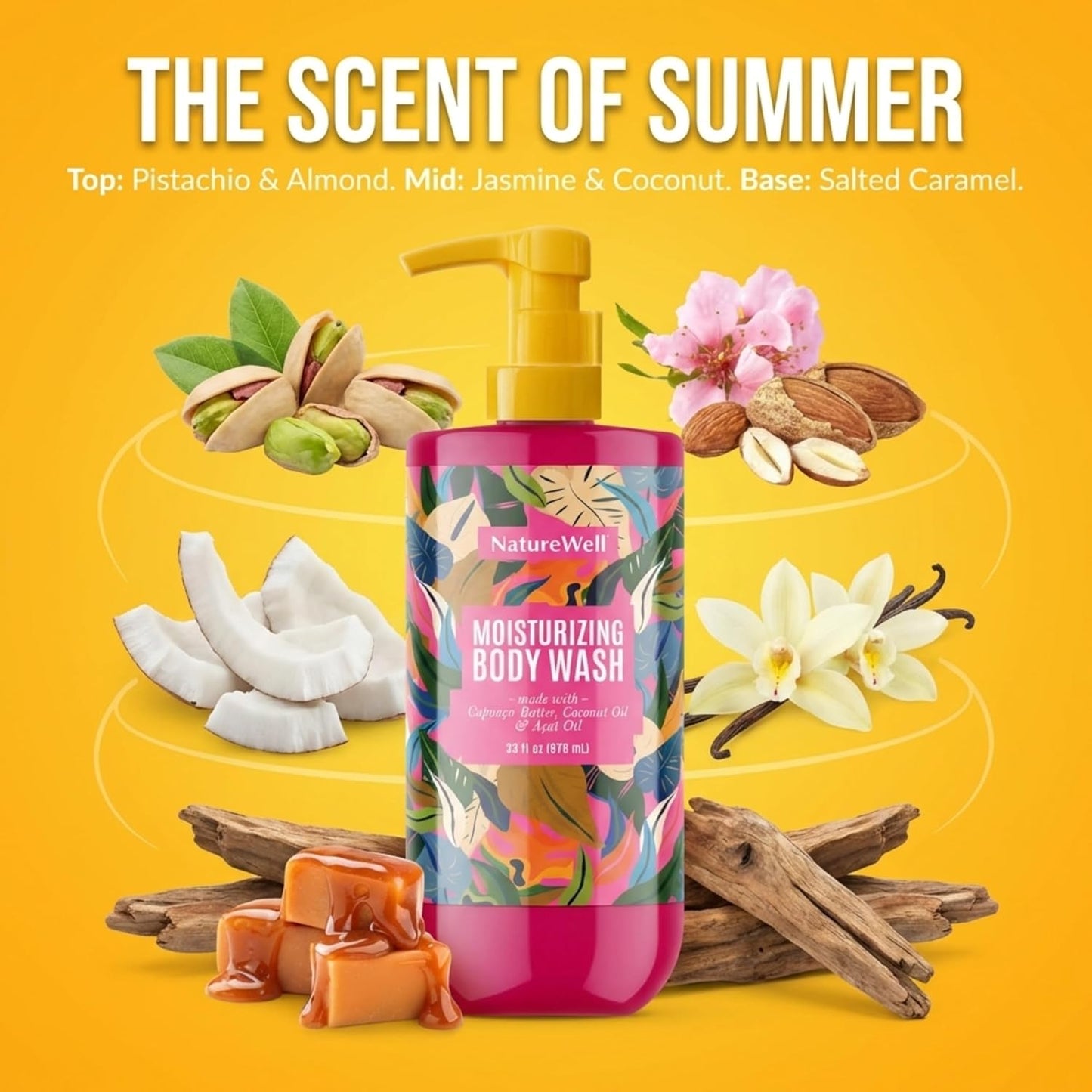 Cheeky Moisturizing Body Wash - Creamy Cupuaçu Butter Formula for Gentle Cleansing & Hydration | 33 oz