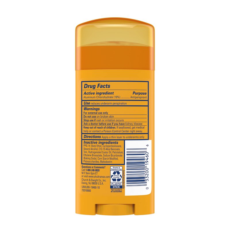 ARM & HAMMER ULTRAMAX Anti-Perspirant Deodorant Solid Unscented 2.60 oz (Pack of 9)