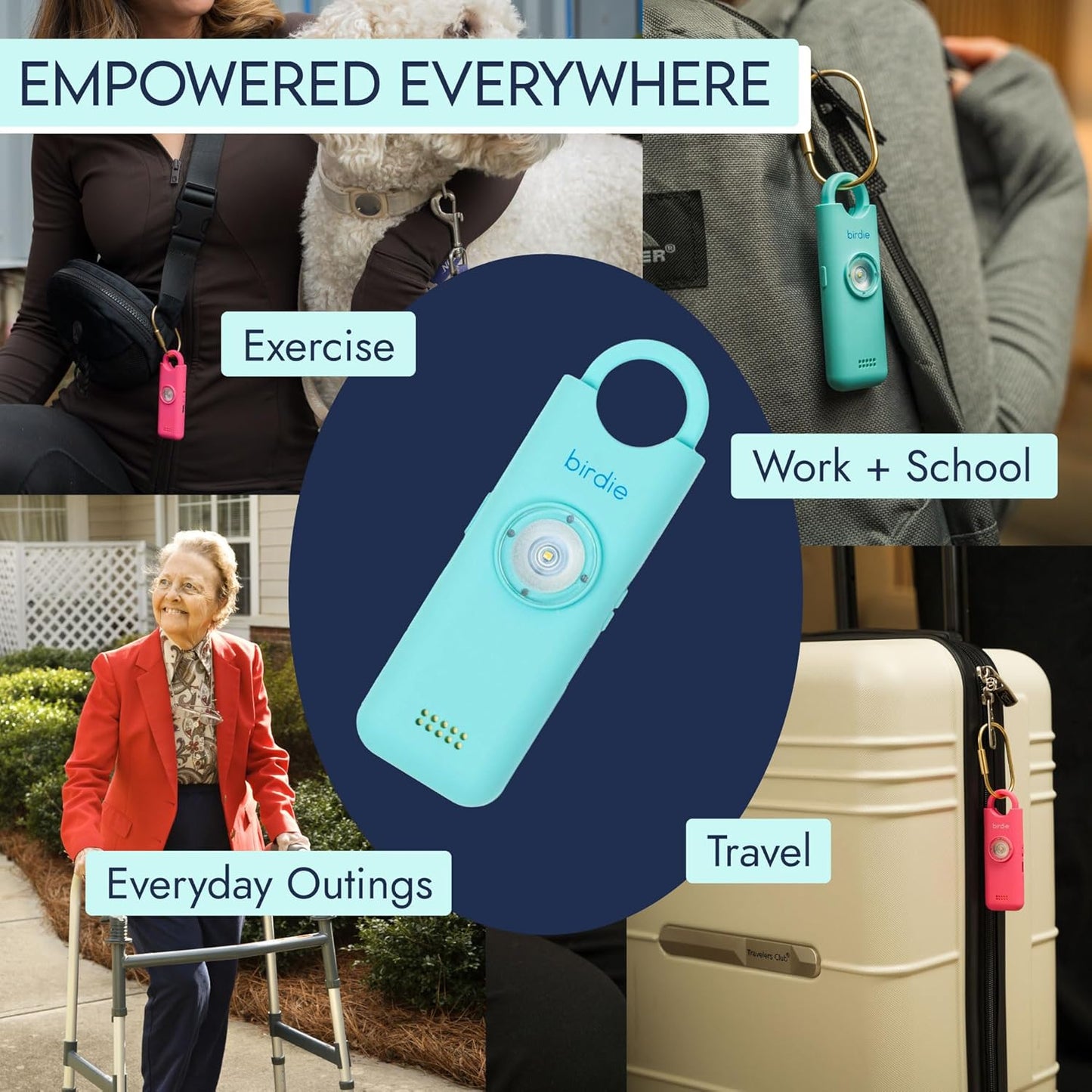Personal Safety Alarm for Women - Loud Siren, Flashlight & Rechargeable Battery | Coral Orange
