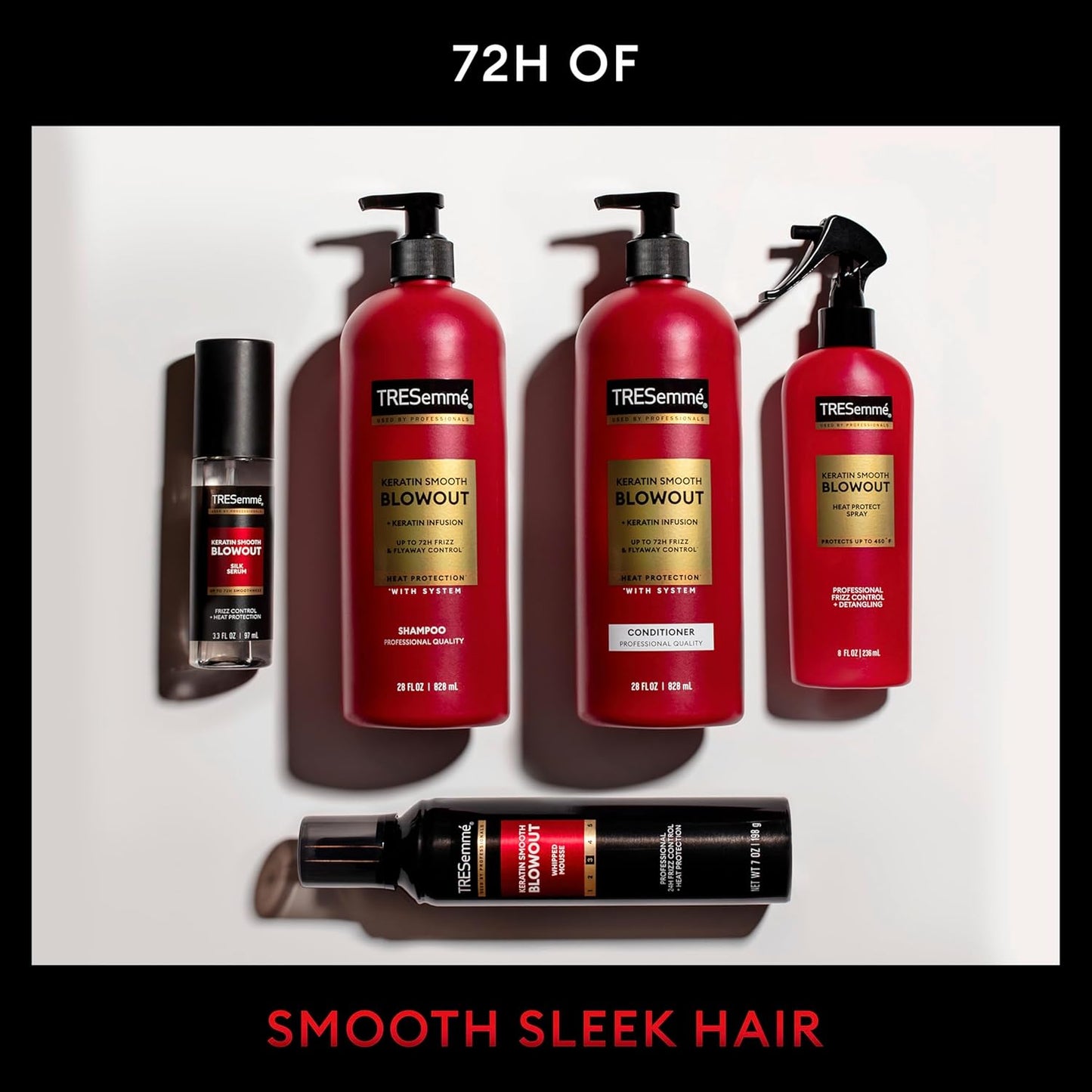 TRESemmé Whipped Shaping Mousse - Keratin Smooth for Instant Hydration | 7 Fl Oz