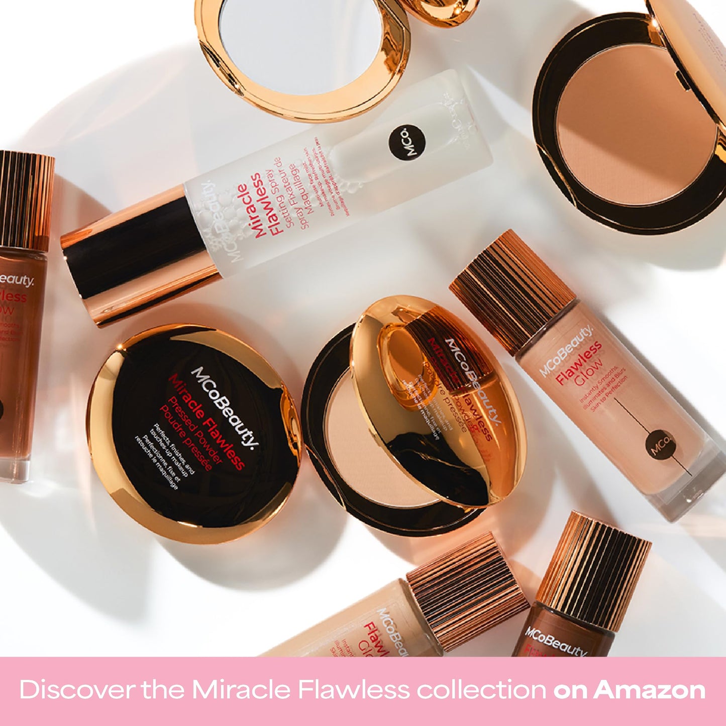 MCoBeauty Miracle Flawless Pressed Powder - 3 Medium Warm - Soft Focus Blurring, Finishing & Setting Powder - Face Makeup Compact with Rose Flower Extract Sweet Almond Oil - Vegan & Cruelty Free