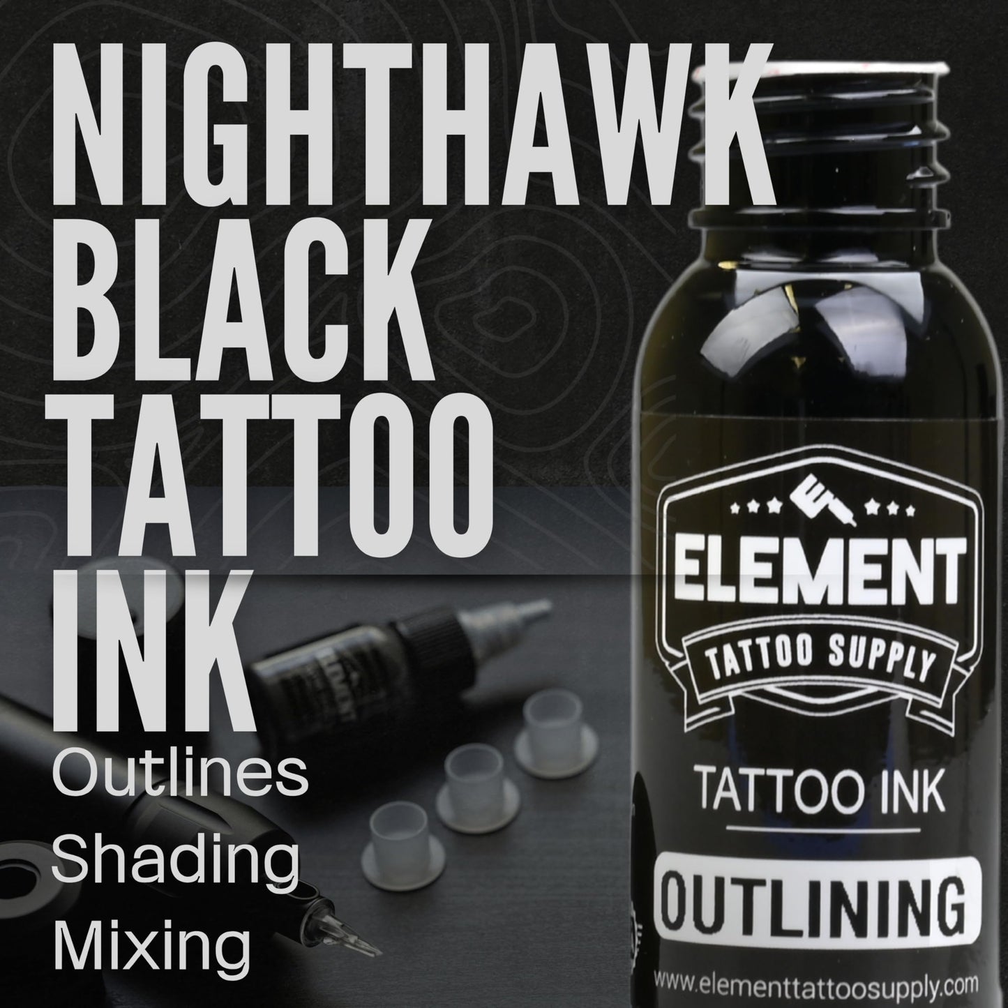 Element Tattoo Supply Tattoo Ink Set Black White Professional Solid Color for Human Skin Tattooing, Outlines, Shading, Blending, Mixing Color Supply for Artists 1oz Bottle