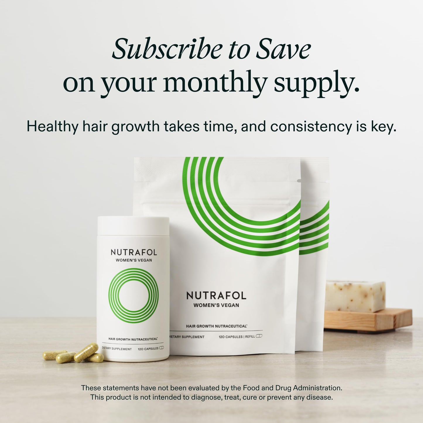 Nutrafol Women's Hair Growth Supplements, For Women 18-44 Years Old, Clinically Tested for Visibly Thicker, Stronger Hair, 100% Vegan Ingredients, Dermatologist Recommended - 2 Month Supply, 2 Pouches