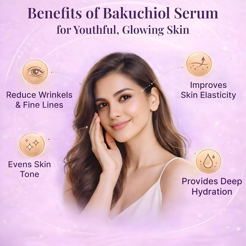 Satthwa Organic Bakuchiol Face Serum - Plumping, Anti-Aging and Reduces Wrinkles Fine Lines - Serum with Vitamin C, Ashwagandha Root Extract - Vegan & Cruelty Free- 1 FL OZ