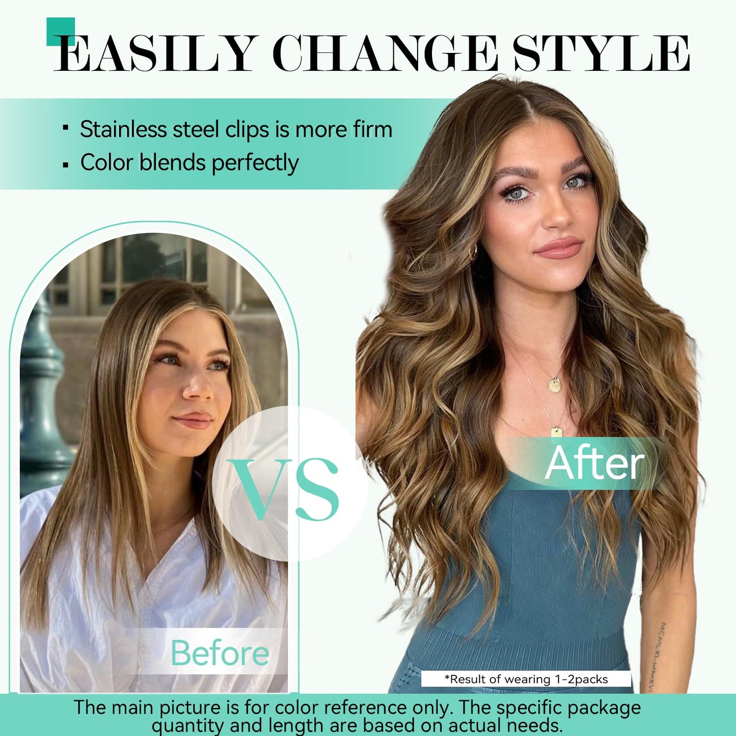 Ukira Balayage Clip in Hair Extensions Real Human Hair, 12 Inch 75g 4/27/4 Chocolate Brown to Caramel Blonde Ombre Human Hair Extensions, Natural Straight Remy Human Hair Clip ins for Women