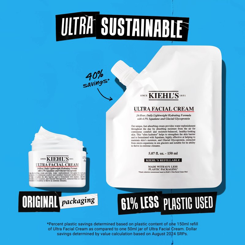 Kiehl's Ultra Facial Cream Moisturizer, Daily Lightweight Face Cream Hydrates Skin, Lotion with Pro-Ceramides, Provides Lasting Hydration and Moisture Surge, For All Skin Types, Fragrance Free